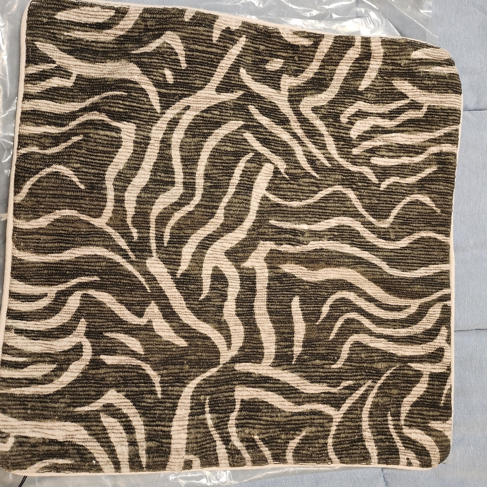 West Elm Shifting Tides Accent Pillow in Olive and Cream - Picture 3 of 7